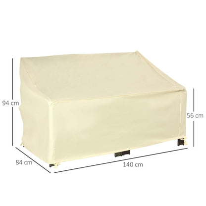 Funda Protectora Para Banco De 2 Plazas Outsunny 140x84x56 / 94 Cm Crema_2