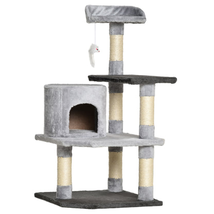 Pawhut Árbol Para Gatos Rascador Grande Con Plataformas Casetas Ratón De Juego_1