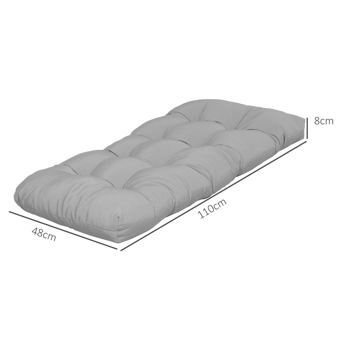 Cojín Para Banco Outsunny Poliéster Gris 110x48x8 Cm_2