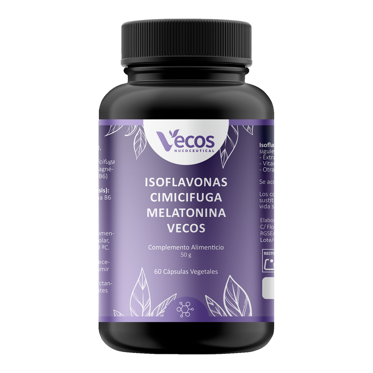 Isoflavonas + Cimicífuga + Melatonina Vecos 60 Cápsulas | Menopausia, Descanso Y Equilibrio Hormonal_0