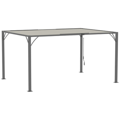 Pérgola Outsunny Aluminio, Poliéster Crema 390x295x213 Cm_4
