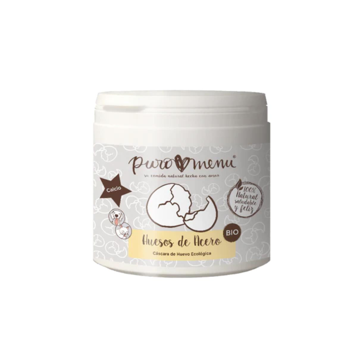 Huesos de Acero Cáscara de Huevo BIO Suplemento para perros y gatos Puromenu 150 g