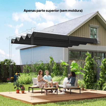 Techo De Pérgola Outsunny Poliéster Gris Oscuro 286x245 Cm_1