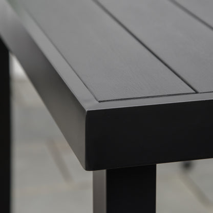 Mesa De Comedor Para Jardín Aluminio Outsunny 140x90x74 Cm Negro_3