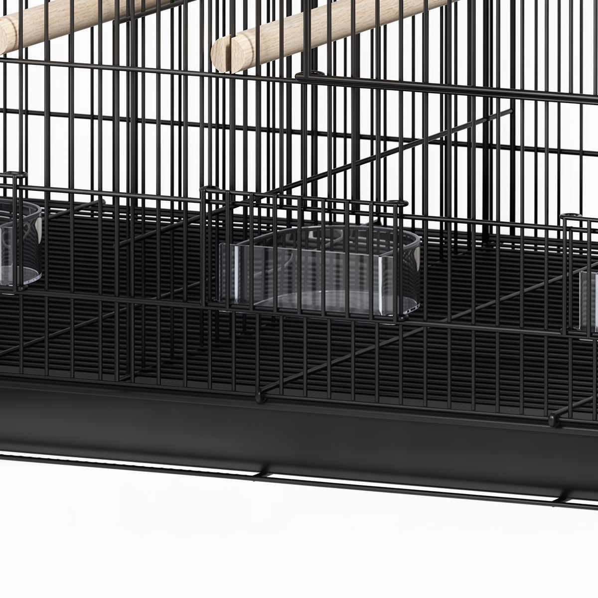 Jaula Para Pájaros Pawhut Acero, Pp Negro 76x46x46 Cm D10-106v00bk_5
