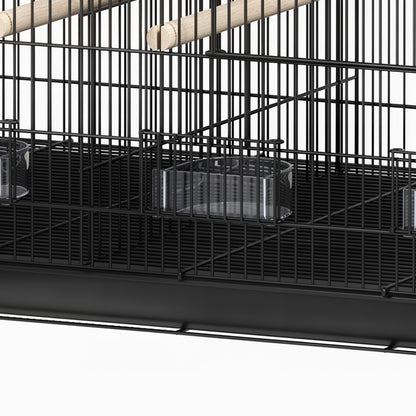 Jaula Para Pájaros Pawhut Acero, Pp Negro 76x46x46 Cm D10-106v00bk_5