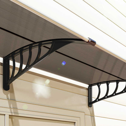 Marquesina Exterior Policarbonato Outsunny 200x96x27 Cm Marrón_3