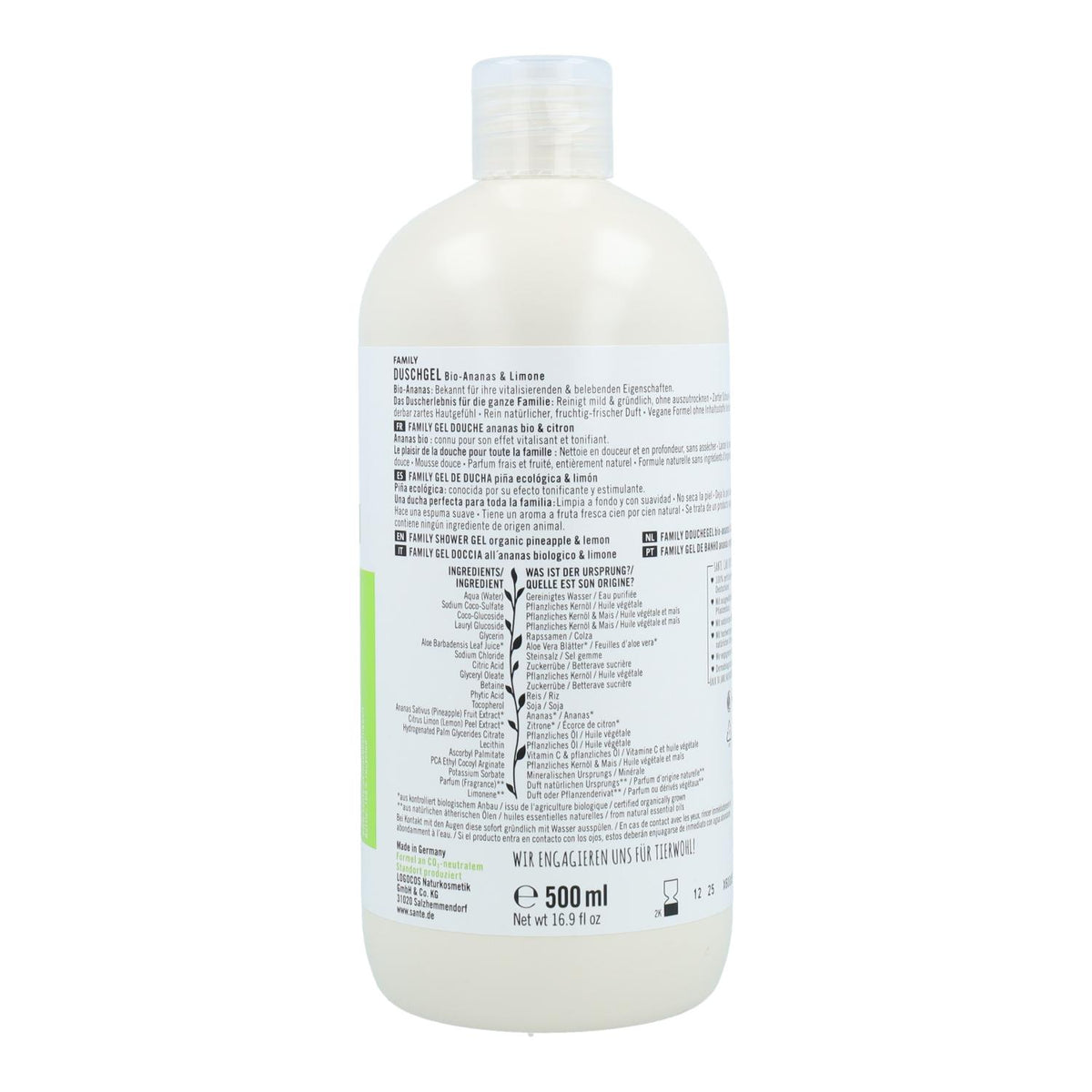 Gel Ducha BIO Limón y Piña Sante 500 ml