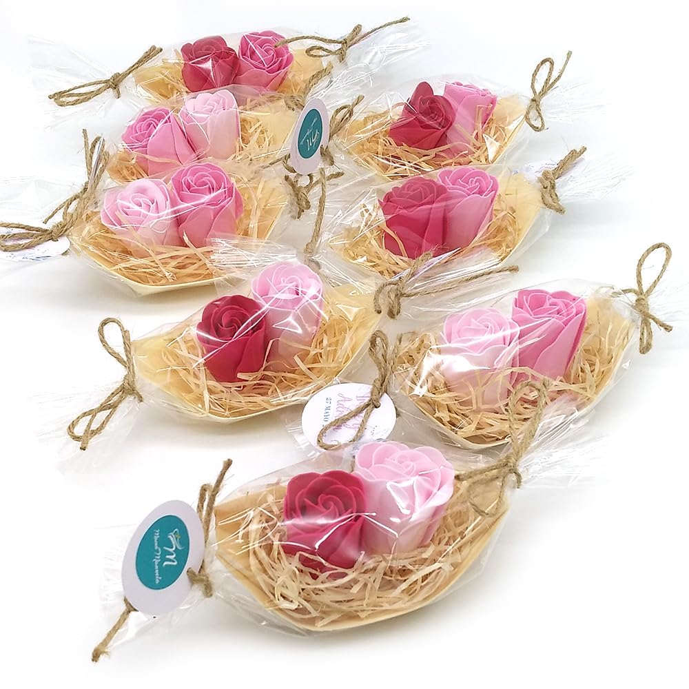 100 Barcas Con Flores Para Regalo Invitados (rosa) - Rosas De Jabón Para Baño Aromático. Detalle Original Para Eventos_3