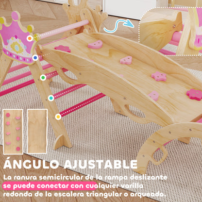 Triángulo De Escalada Aiyaplay Madera Contrachapado Rosa 195x74x38 Cm 331-099v00pk_5