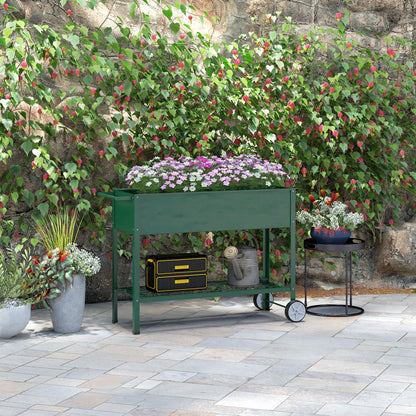 Mesa De Cultivo Outsunny Metal Verde 109x44x80 Cm_1