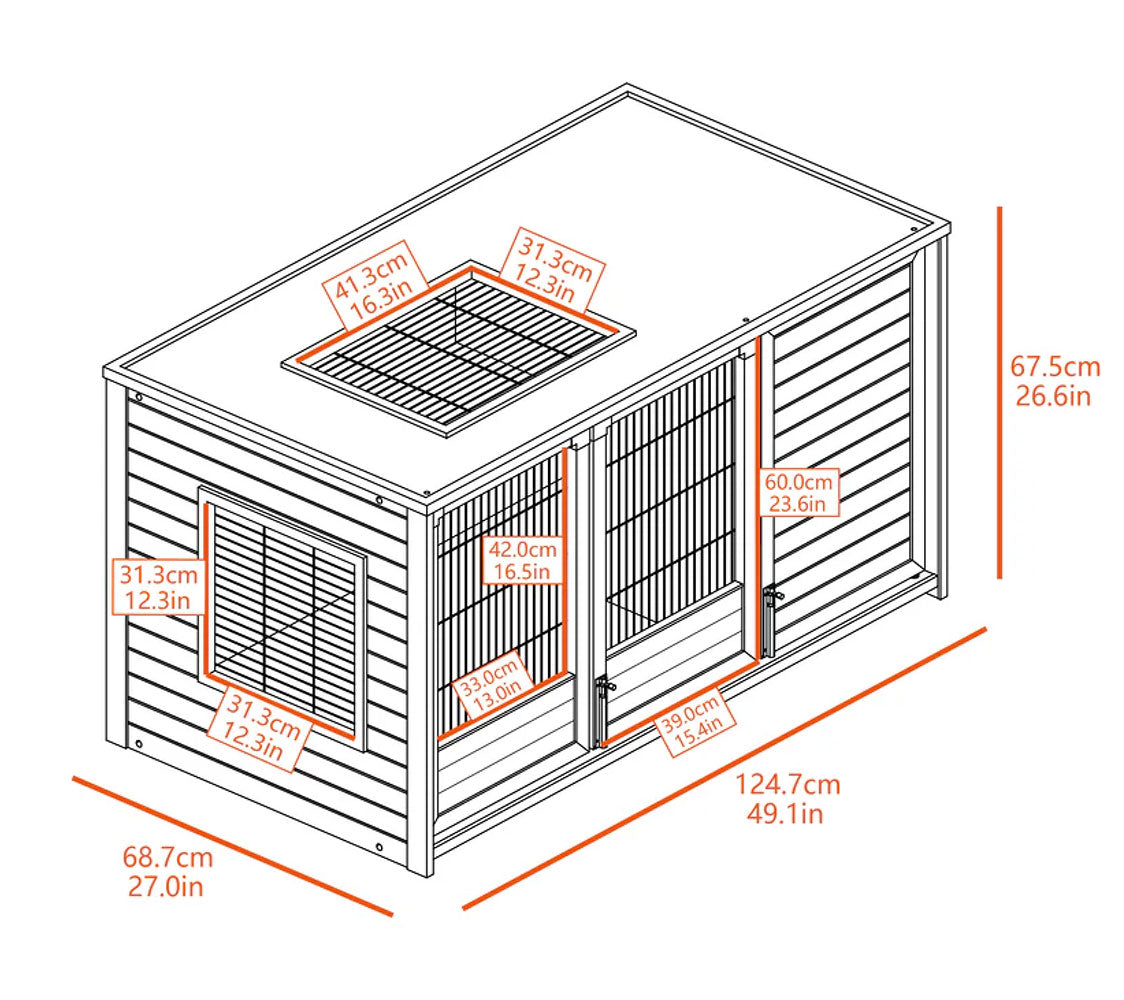 Conejera Nantes Con Madriguera - Ideal Para Conejos Y Cobayas - Para Interior/exterior - Tres Puertas De Acceso_4