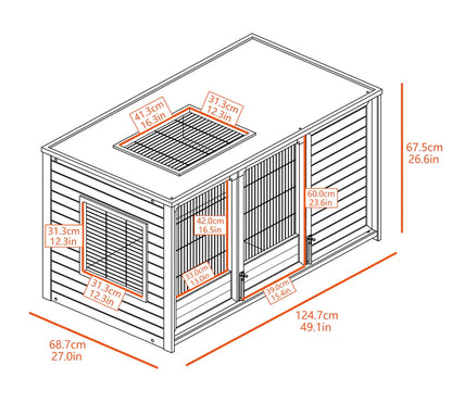 Conejera Nantes Con Madriguera - Ideal Para Conejos Y Cobayas - Para Interior/exterior - Tres Puertas De Acceso_4