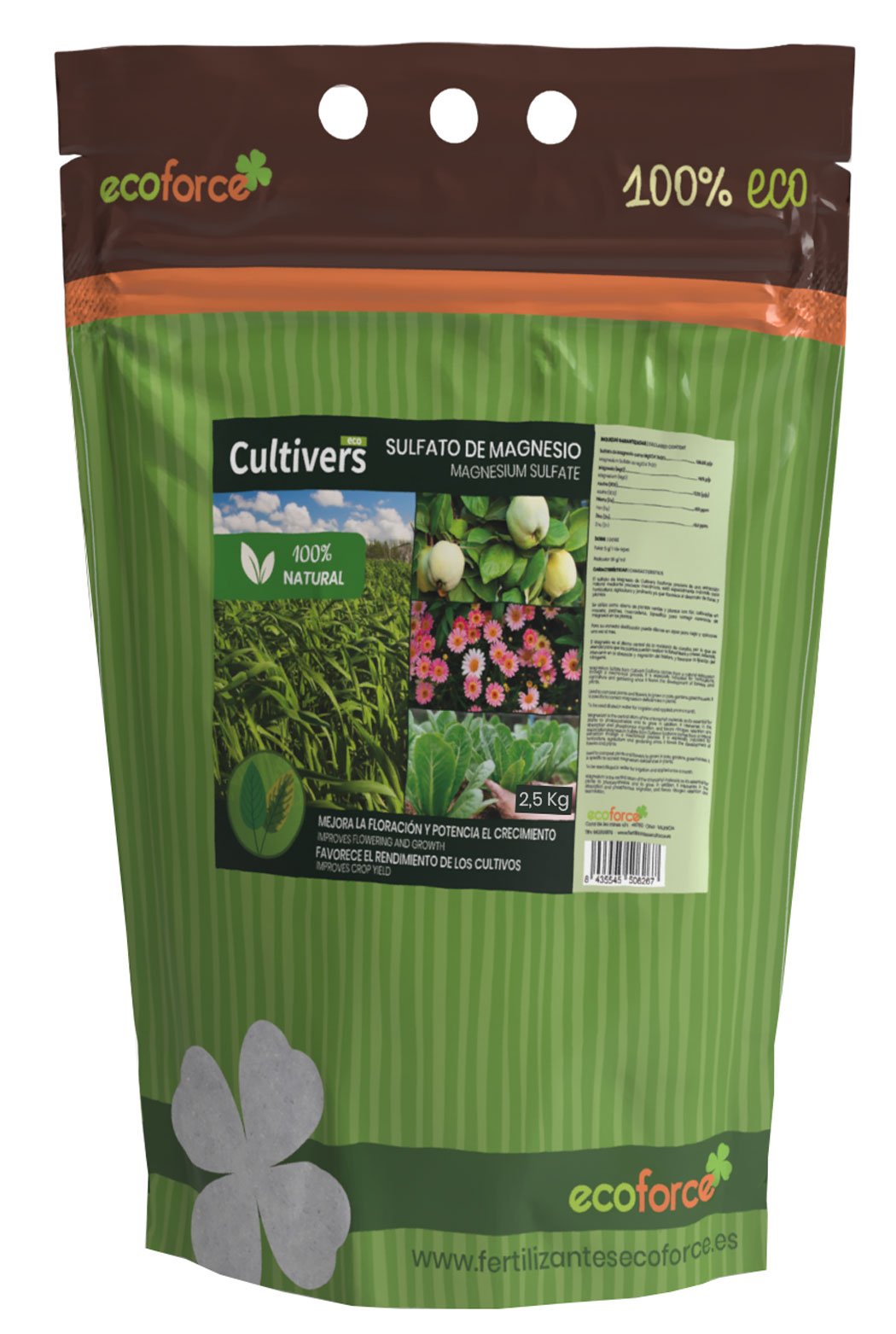Cultivers Sulfato De Magnesio 2,5 Kg | Sustancia Mineral Hidrosoluble Para Jardinería Y Uso Técnico | Disolución En…_0