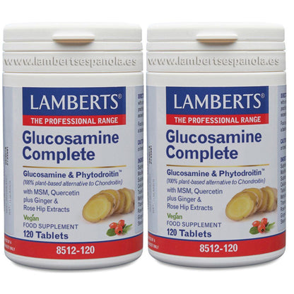 Pack 2 x Glucosamina, Condroitina, MSM, Jengibre Lamberts 120 tabletas