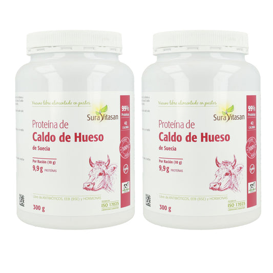 Pack 2x Proteína de caldo de hueso, Sura Vitasan, 300 g