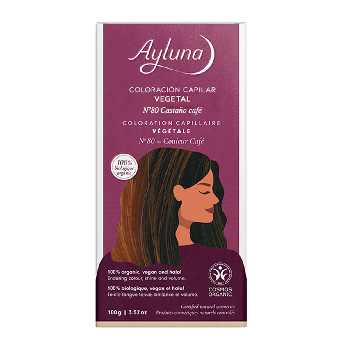 Colorante Vegetal 80 Castaño Cafe Ayluna, AYLUNA, 100 g