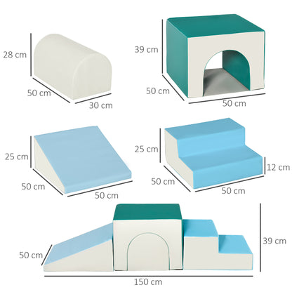 Juego De 4 Bloques De Espuma Homcom Pu, Epe Multicolor 150x50x39 Cm_2