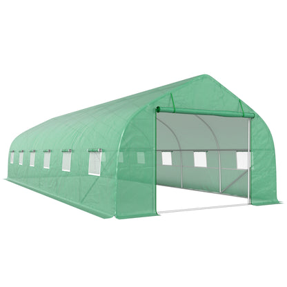 Invernadero De Túnel Jardín Con 12 Ventanas Outsunny 8x3x2m Verde_0