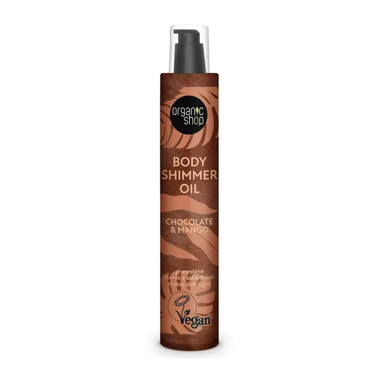 Aceite body shimmer chocolate y mango, Oragnic Shop 100 ml