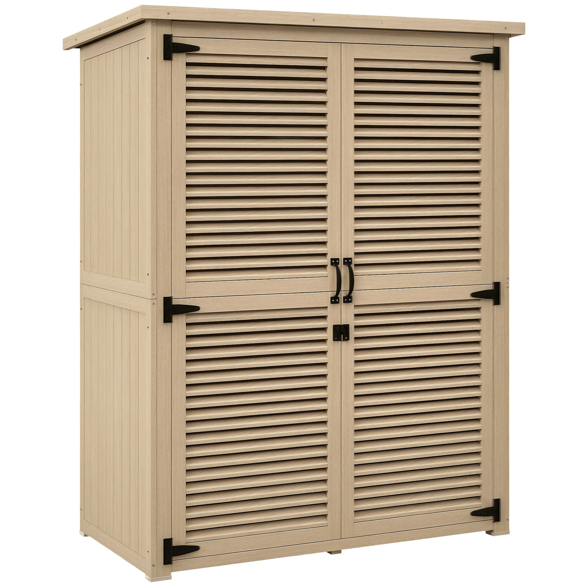 Cobertizo De Madera Outsunny Madera De Abeto Madera Natural 127x65x168 Cm_0