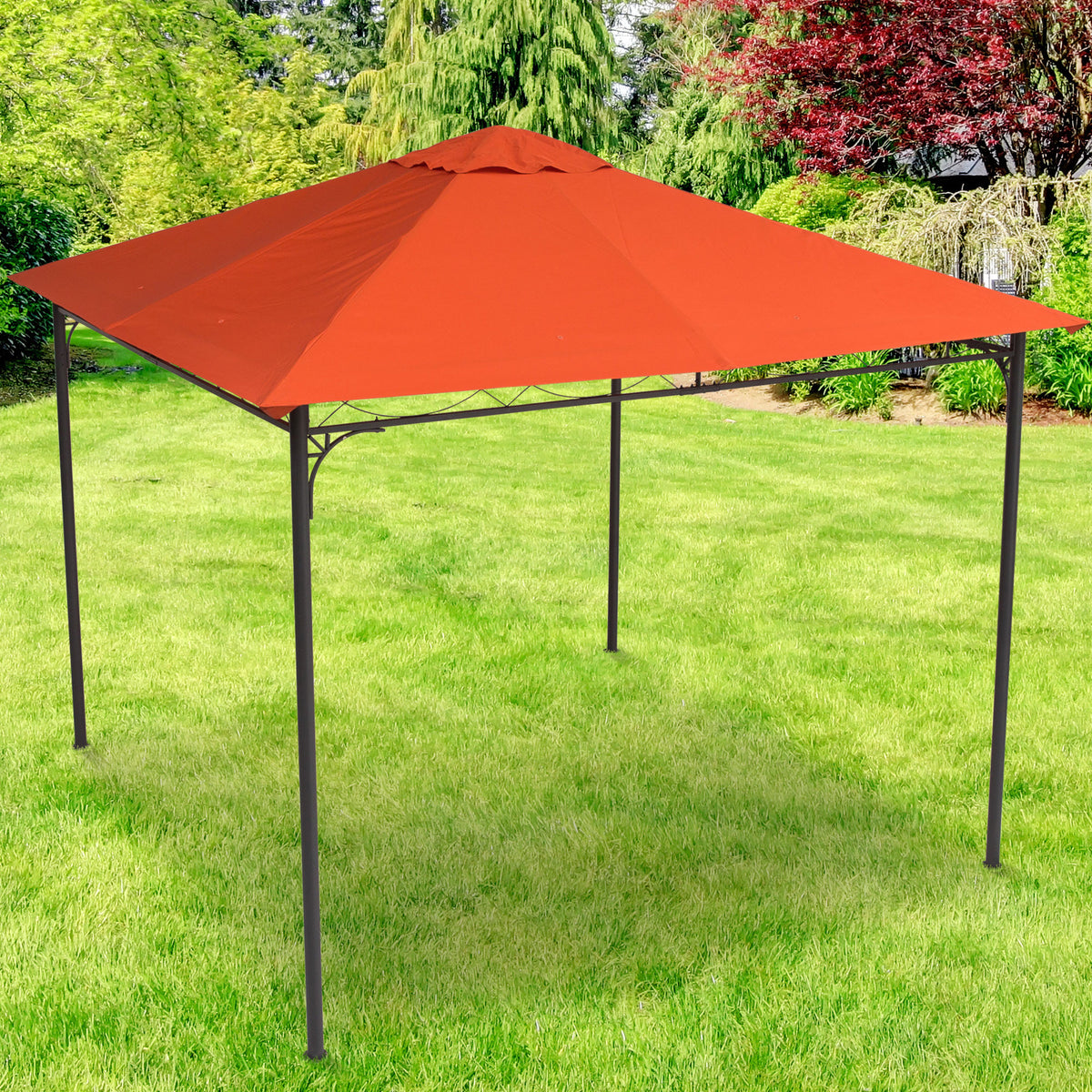 Techo De Repuesto Para Cenador De Jardín Outsunny 298x295 Cm Naranja_1
