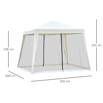 Carpa De Jardín Con 4 Partes Laterales Outsunny 3x3x2,45 M Crema_2