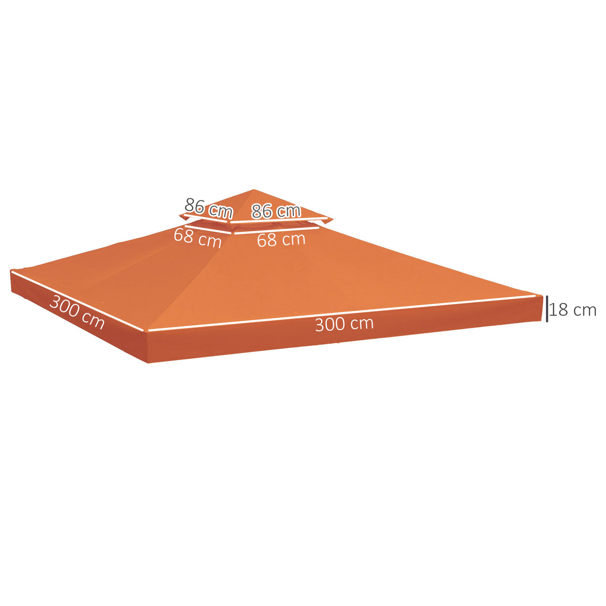 Techo Reemplazo Para Carpa Outsunny Rojo 300x300 Cm_2