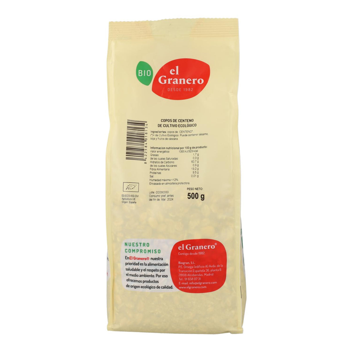 Copos de Centeno Bio El Granero 500 Gr