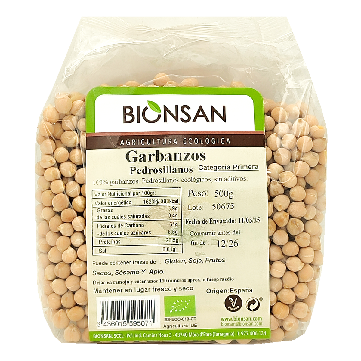 Garbanzos Pedrosillanos En Grano Ecológicos 500gr_0
