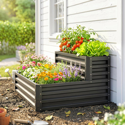 Jardinera Outsunny Acero Gris Oscuro 120x101x58 Cm_3