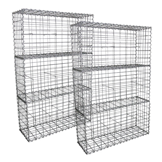 6 Cestas De Acero Galvanizado De Exterior Jaulas Para Decoración 100 X 50 X 30cm_0