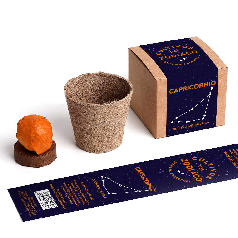 Cultivos del Zodiaco – Capricornio, Kit de Cultivo con Semillas de Rúcula - Resetea_1