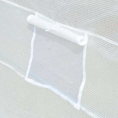 Cubierta De Invernadero De Túnel 12 Ventanas Outsunny 6x3x2 M Blanco_4