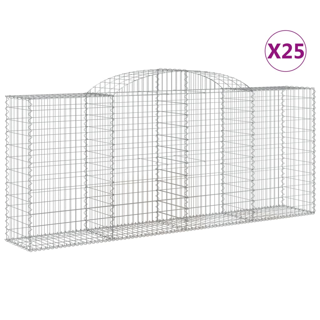 Cestas Gaviones 25 Uds Forma De Arco Hierro 300x50x120/140 Cm_0