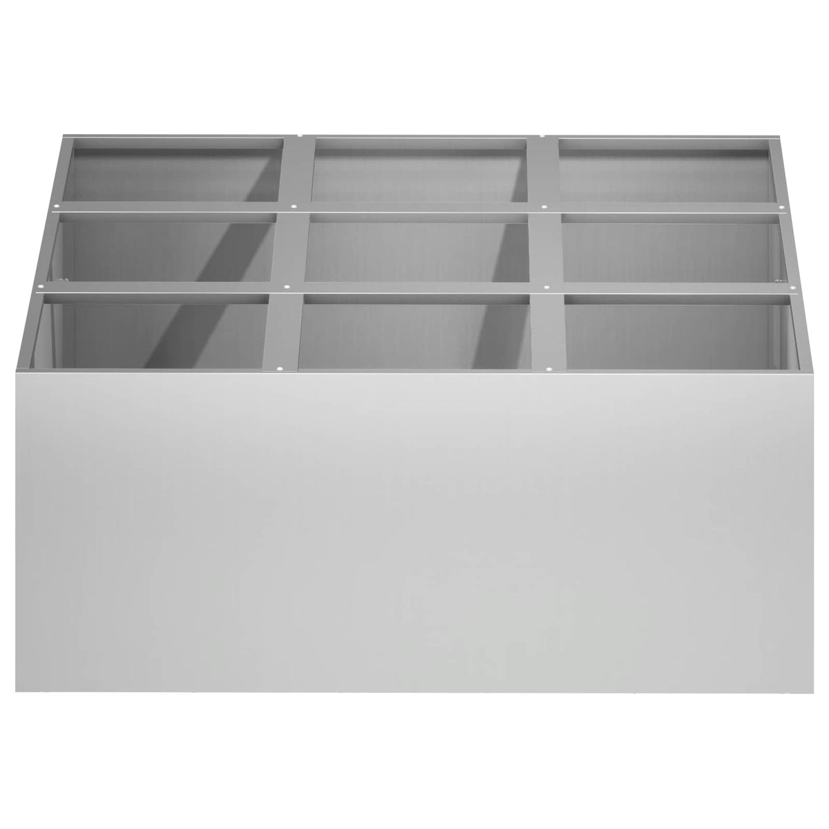 Macetero De Jardín Plateado 100 X 100 X 50 Cm Acero Galvanizado_2