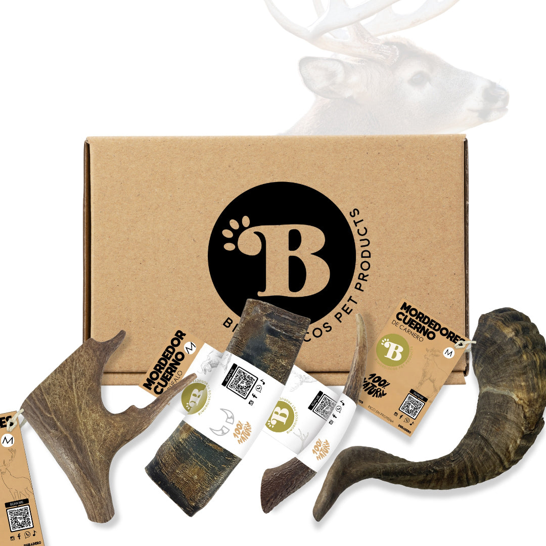Bimordiscos Box Nature Lovers Pack De Astas Para Perros Y Cuernos Para Perros_0