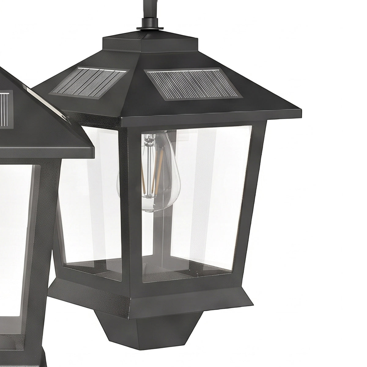 Farola Solar Outsunny Abs, Aluminio Negro 40x34.5x188 Cm_5
