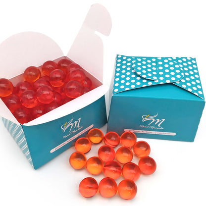 Caja 70 Perlas De Baño Con Aroma A Melocotón - Con Aceite De Soja - Hidrata, Suaviza Y Perfuma La Piel - Forma Bola_0