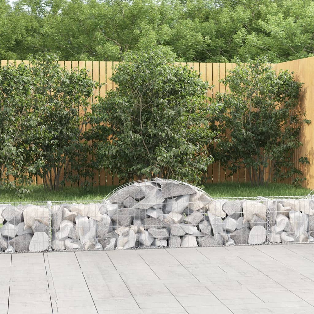 Cestas De Gaviones 5 Uds Forma De Arco Hierro 200x30x40/60 Cm_1