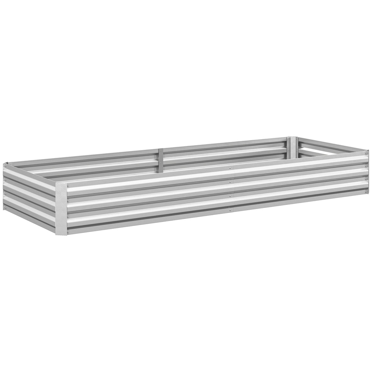 Jardinera Exterior Outsunny Acero Galvanizado Plata 241x90.5x30 Cm_0
