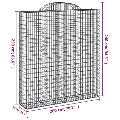 Cestas De Gaviones 14 Uds Forma De Arco Hierro 200x50x220/240cm_5