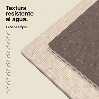 Tatami Puzzle 2cm 100x100cm, Pack 4 Unidades – Superficie 5 Líneas Gris/blanco Jowy_4
