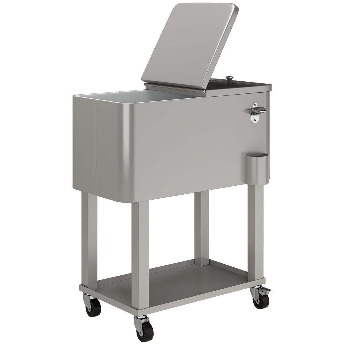 Carro Nevera Outsunny Plástico, Acero Gris Claro 67x35x80 Cm 846-116v00sr_0