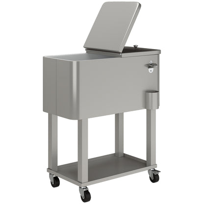 Carro Nevera Outsunny Plástico, Acero Gris Claro 67x35x80 Cm 846-116v00sr_0