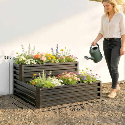 Jardinera Outsunny Acero Gris Oscuro 120x101x58 Cm_2