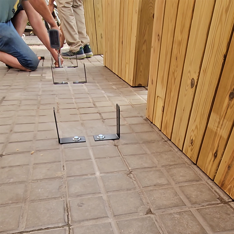 Jardinera Alta De Madera Con Anclaje Al Suelo 75x24x80 Cm Hortalia_5