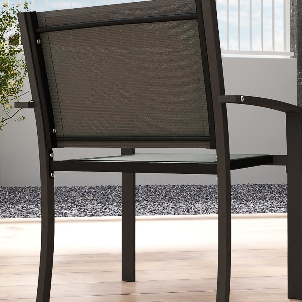 Conjunto De Bistró Outsunny Acero, Textilene Gris Claro 58x58x75 Cm_5