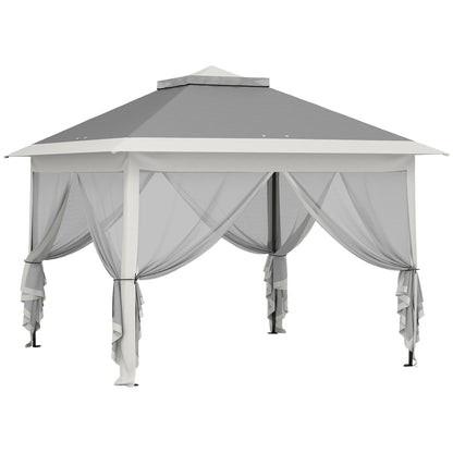 Carpa Plegable Outsunny Tela Oxford, Metal Gris Oscuro 330x330x288 Cm_0
