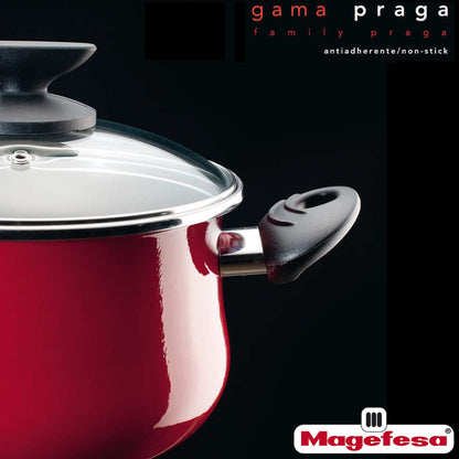 Magefesa Praga Cazo 16, Acero Esmaltado Vitrificado, En Granate, Inducción Y Lavavajillas_1